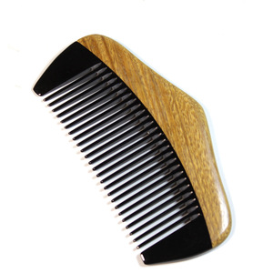 Peine para el cabello de sándalo verde con cuerno de buey, 10-15 cm, para mujeres, niños y adultos, material herbal, para todo tipo de cabello - Product Image 5