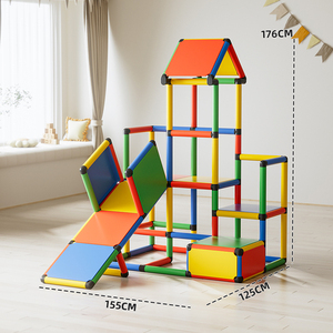 Gimnasio de juegos infantil ecológico para interiores con tobogán y zona de escalada, equipo de entrenamiento de integración para sala sensorial escolar y conjunto para dormitorio - Product Image 6