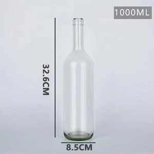 Bouteilles de liqueur en verre ambré foncé de 1000 ml avec bouchons en liège, capsules thermorétractables en PVC estampées or, vides, pour brassage maison, entonnoir à vin, vin mousseux - Product Image 5