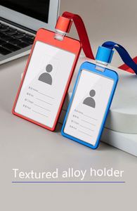 New Arrival Custom Logo Name ID Card Badge Holder Aluminum Alloy with <b>Polyester</b> <b>Lanyard</b> for Credit Cards - Product Image 6