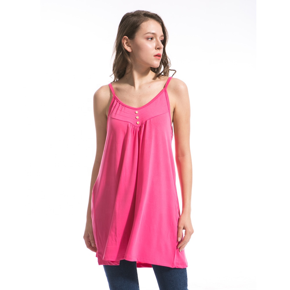 Новые летние товары, женская футболка-слинг большого размера с декоративными пуговицами