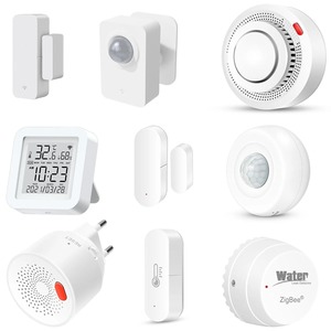 Kit <span class=keywords><strong>de</strong></span> Sistema <span class=keywords><strong>de</strong></span> Alarma Inteligente para el Hogar Tuya Zigbee, Paquete <span class=keywords><strong>de</strong></span> Sensores <span class=keywords><strong>de</strong></span> Seguridad Inalámbricos para Puerta, <span class=keywords><strong>Humo</strong></span>, Agua, Gas y Movimiento, Compatible con Alexa - Product Image 1