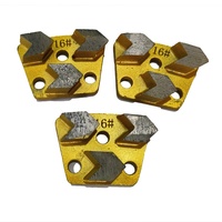 Bloc abrasif diamanté à trois segments en forme d'éventail, épaisseur 10 mm, pour le décapage de revêtements de sol en époxy usagé ou la préparation de surfaces époxy