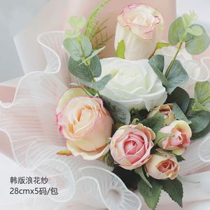 ตาข่ายห่อดอกไม้ลายคลื่นหรูหรา ขนาด 28 ซม.*5 หลา สำหรับห่อดอกไม้ - Product Image 2
