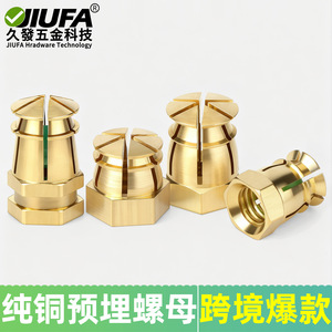 Inserts filetés en cuivre pur JiuFa, métriques, grossiers, à droite, entièrement filetés, pour réparation de meubles et chevilles d'expansion - Product Image 4