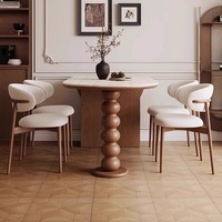 Moderner Massivholz-Esstisch Wandmontiert Klappbar 4-Sitzer Oval für Kleine Wohnungen Wohnmöbel