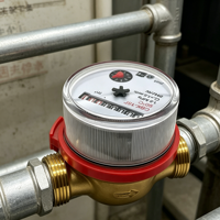 Compteur d'eau chaude multi-jets DN15 1/2" en laiton, type sec, lecture directe, protection IP65, garantie 2 ans, OEM pour chauffage domestique