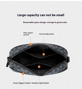 Sacoche à Bandoulière pour Homme en Cuir PU Tendance 2025 de Créateur Vente en Gros avec Logo Personnalisé Portable Fermeture Éclair Antivol pour l'Été - Product Image 4