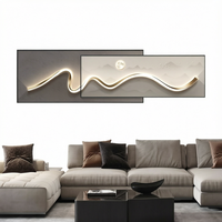 Décoration de salon abstraite minimaliste moderne de luxe, cadre noir/doré surdimensionné, toile de fond pour canapé, cadre de miroir lisse, art mural