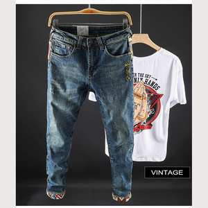 Pantalones vaqueros ajustados para <span class=keywords><strong>hombre</strong></span>, tela mixta, nuevo diseño, hechos a medida - Product Image 4