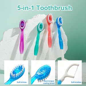 Brosse à <span class=keywords><strong>dents</strong></span> de voyage portable 2-en-1 avec fil dentaire intégré, brosse à <span class=keywords><strong>dents</strong></span> jetable souple et cure-dent <span class=keywords><strong>pour</strong></span> l'hygiène buccale – Vente en gros - Product Image 4