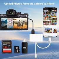 Adaptador de Lector de Tarjetas SD y TF 5 en 1 con USB, Lightning y Tipo C para iPhone, iPad, MacBook, Samsung, Cámaras Android y Otros Dispositivos