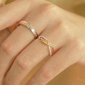 Anillo con Diseño de Planta de Andrea Fine Jewelry, con Circonita Cúbica en Pavé, Anillo de Moda Unisex, Regalo - Product Image 4