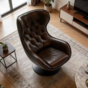 <span class=keywords><strong>Fauteuil</strong></span> inclinable <span class=keywords><strong>pivotant</strong></span> en cuir de vachette de qualité supérieure, respirant, capitonné, dossier <span class=keywords><strong>haut</strong></span>, <span class=keywords><strong>fauteuil</strong></span> relaxant avec base robuste - Product Image 1