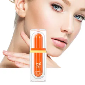 Krim CC pemutih kulit, Label pribadi Vitamin C Toning malas Makeup Foundation wajah organik alami penyesuaian kulit putih