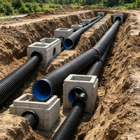 Tuyau de drainage corrugué en PEHD sur mesure OEM/ODM, grand diamètre, pour caniveau souterrain destiné aux projets de construction municipale