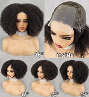 Afro Kinky Curly Echthaar-Perücke 4x4 Lace Closure Bob-Perücken 300% Dichte Natürlicher Haaransatz Kurze Lockige Perücken für Schwarze Frauen