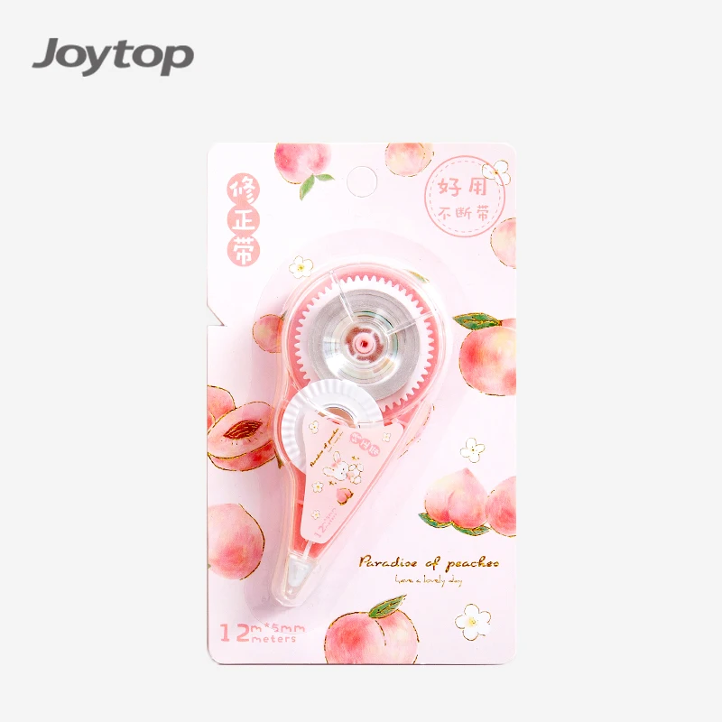 Joytop 4900, оптовая продажа, Корректирующая лента персикового цвета, 12 м, розовая Корректирующая лента с мультяшным рисунком для детей