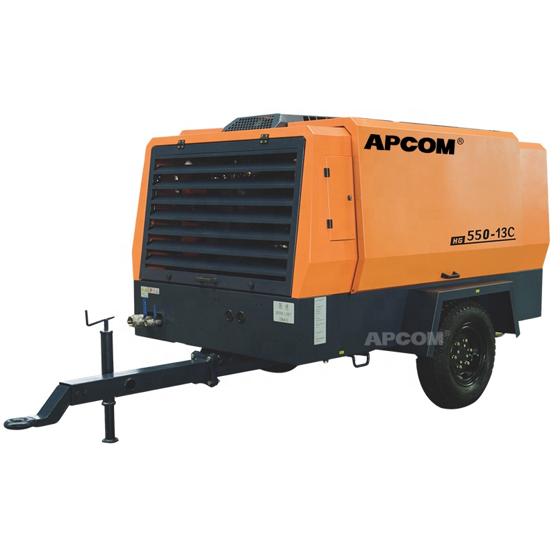 APCOM 300 cfm воздушный компрессор с осушителем воздуха стационарный 550CFM дизельный мобильный винтовой