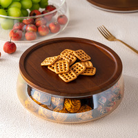 Plateau à fruits en verre hermétique et boîte à fruits secs et noix, rangement de collations pour table basse, modèle pour salon domestique