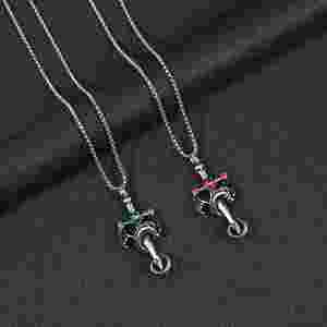 Fantasy Dragon Shaped <b>Sword</b> <b>Necklace</b> Multi-color Series Three-dimensional Dragon Winding <b>Sword</b> Inlaid with Gemstones Decoration - Product Image 1