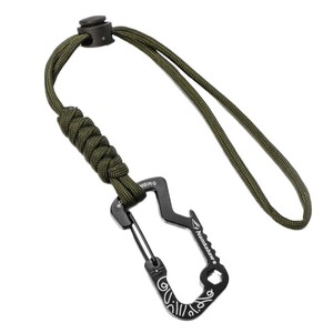 Nouvelle mousqueton tactique d'extérieur pour <span class=keywords><strong>sac</strong></span> <span class=keywords><strong>à</strong></span> <span class=keywords><strong>dos</strong></span>, avec nœud diamant, triple usage, pour camping, paracorde d'urgence et porte-clés - Product Image 5