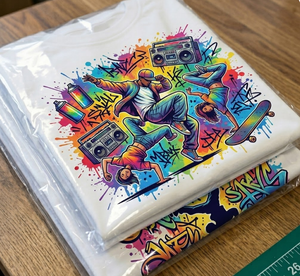 Vinilo Termoadhesivo Personalizado con Diseño de Calavera Hip Hop Breakdance en Dorado para Transferencia Térmica, Serigrafía, Preparado para Prensado, Estilo Streetwear, Graffiti, Adhesivo Textil - Product Image 2