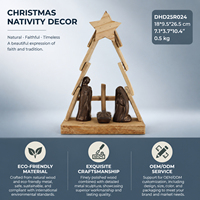 Lot de figurines de la Sainte Famille en céramique émaillée bronze avec étoile et cadre, décorations de table de Noël en gros