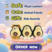 Ensemble de jouets en peluche avocat mignons, animaux en peluche 3D Kawaii, poupées douces en coton PP, chien, ours, lapin, décoration de chambre, cadeau