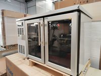 Réfrigérateur de comptoir à double porte en acier inoxydable 1500 mm