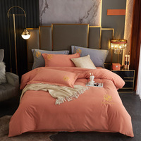 Ensembles de draps en coton vente chaude maison 4 pièces drap de lit et taies d'oreiller en microfibre