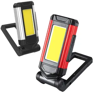 Lampe de travail Led Cob rotative à 360 degrés, support d'inspection de voiture en aluminium Rechargeable par USB C, lampe de travail avec aimant puissant et crochet