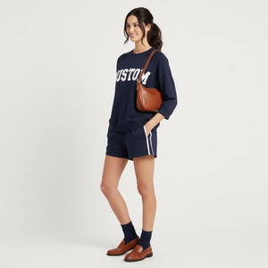 <span class=keywords><strong>Felpa</strong></span> Oversize Personalizzata da Donna Stile Preppy Tennis Rugby Polo, Colorblock, <span class=keywords><strong>in</strong></span> Cotone Felpato, Streetwear, Produzione OEM - Product Image 3