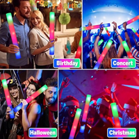 Bâtons en mousse LED de bonne qualité à 3 modes, bâtons lumineux dans le noir pour mariage, concert, rave, décoration de Noël, fournitures de fête