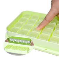 Moule à glaçons en plastique sans BPA, 64 grilles, démoulage facile, anti-fuite, anti-odeur, écologique, compatible lave-vaisselle