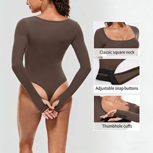 Mono Deportivo Personalizado para Mujer, Estilo Informal, Manga Larga, Ecológico, Elástico en Cuatro Direcciones, Spandex/Nailon, para <span class=keywords><strong>Yoga</strong></span>, Deporte al Aire Libre, Versátil, Corte Cuadrado - Product Image 2