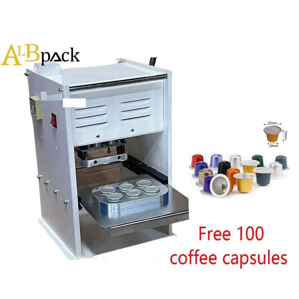 Papel de aluminio semiautomático/Cubo de papel pequeña cápsula de café Manual/máquina de sellado de tazas de yogur a la venta máquina de plástico 1 Juego