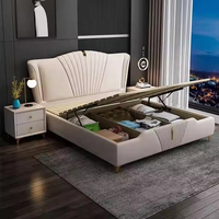 Ensemble de lit modulaire convertible européen avec options de taille Queen/King, meubles de chambre en bois doux