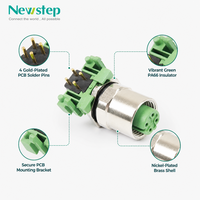 Connecteur femelle M12 4 broches à code A, étanche IP67, à souder sur circuit imprimé, prise industrielle pour panneau avec insert vert haute performance