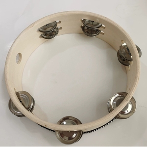 Wholesale Natural Wood Double Row Tambourine <b>Drum</b> With Black White Ribbon Edge Orff Percussion Instrument For Teaching - Product Image 3