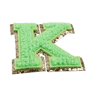 Özel büyük ısı logosu 7 inç işlemeli örgü Glitter kelimeler noel kauçuk şönil mektup yamalar için şapkalar - Product Image 5