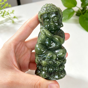 Vente en gros de statues de <span class=keywords><strong>Bouddha</strong></span> en jade vert naturel et de <span class=keywords><strong>Bouddha</strong></span> dormant pour la <span class=keywords><strong>relaxation</strong></span> et la méditation, décoration - Product Image 2