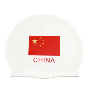 Custom National Flag Swimming Caps Silicone Great Quality National Flag Swim Caps