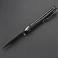 Couteau de poche avec manche en Fiber de verre G10 couteaux EDC couteau de poche pliable Portable Compact noir avec Clip pour Camping en plein air