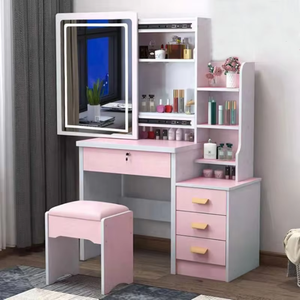 Wardrobe French Led <strong>Small</strong> <strong>White</strong> Girl Black Dressing <strong>Table</strong> With Dressing <strong>Table</strong> Mirror And Light Drawer, Dressing <strong>Table</strong> For Girl - Product Image 3