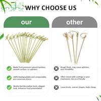Fabrieks prijs bamboe knoop spiesjes natuurlijke bamboe satay stokjes BBQ fruit bamboe spiesjes voor grillen
