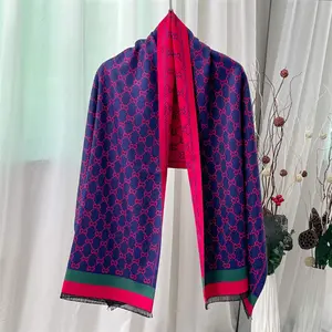 Designer Cashmere Scarves Double Side Luxury Winter Pashmina Shawl For Women