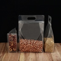 Sachets d'Emballage en Plastique Transparent à Fond Soufflet, Zip Refermables, pour Rangement et Aliments