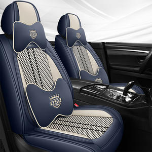 Housse siège luxe cuir couvre chaises voiture rouge housse de siège de voiture sièges ensemble complet - Product Image 2