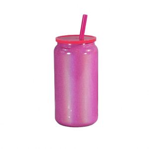 Sublimation Rainbow Paint Heat Transfer 16Oz Stainless Steel Vacuum Insulated Mason Jar Tumbler Cup Mug With Straw - Product Image 1